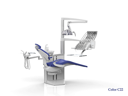 SILVERFOX 8000С CMS0 – Стоматологическая установка с верхней подачей и пневматической системой управления инструментами, подачей воды и воздуха